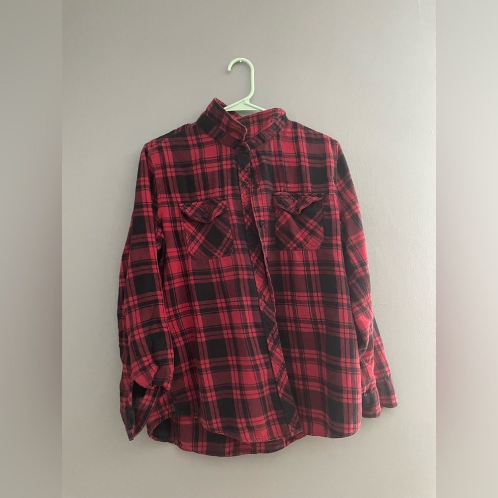 plaid button up